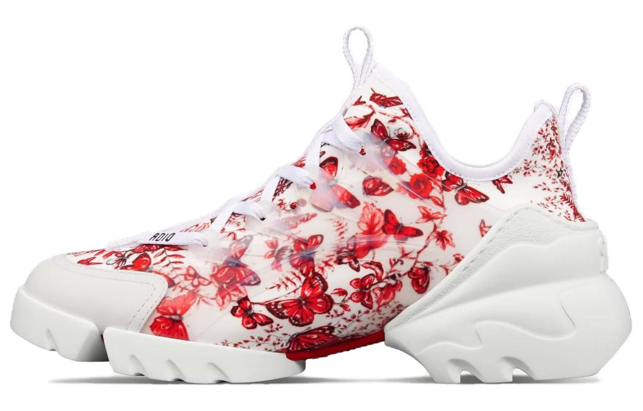 DIOR D-Connect Low-Top Casual Shoes Women's Red White
