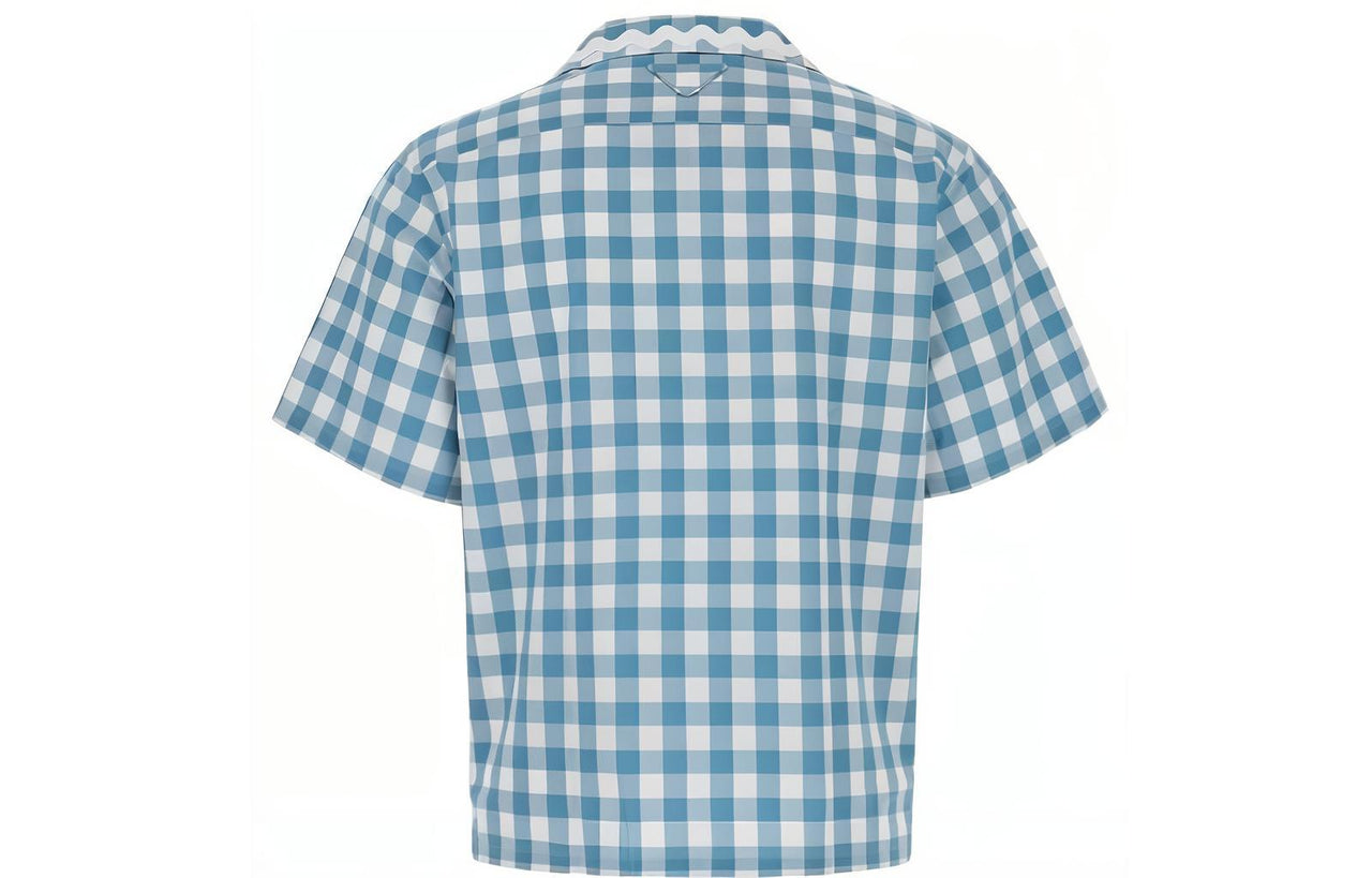 PRADA Check Pattern Short Sleeved Shirt
