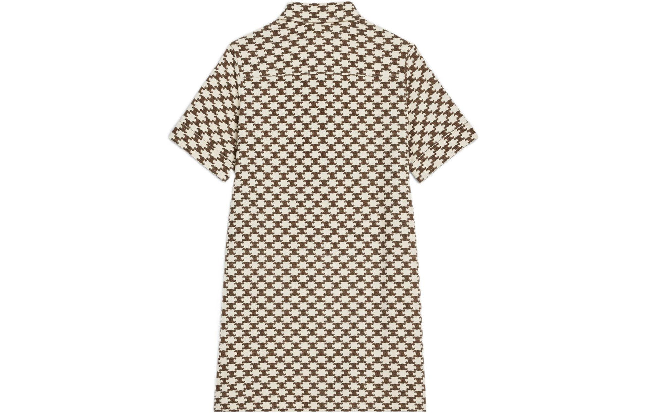 CELINE Short Sleeved Dress Women's Vanilla