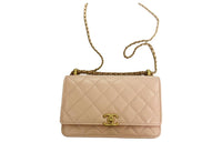 CHANEL WOC Calfskin Wealth Bag Coin Purses Shoulder Bag Crossbody Bag Women's Pink