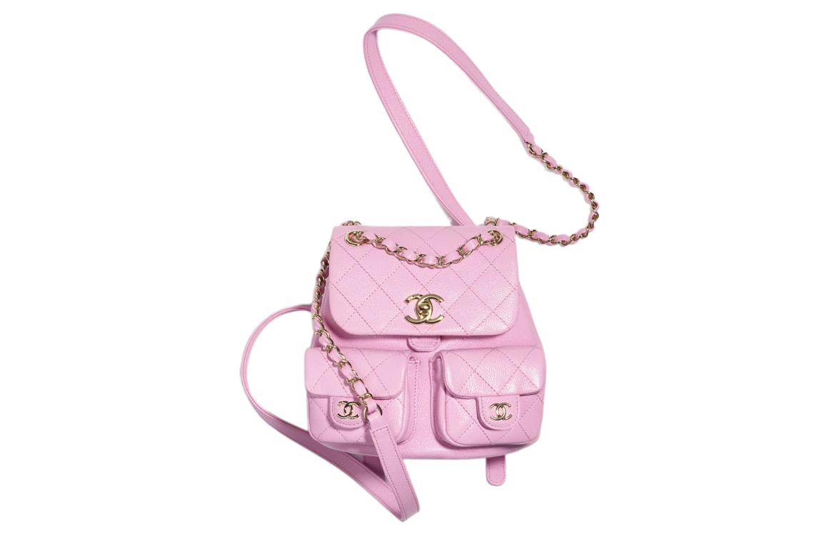 CHANEL 23P Spring Collection Grain Calfskin Backpack Small Size Women's Pink