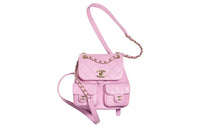 CHANEL 23P Spring Collection Grain Calfskin Backpack Small Size Women's Pink