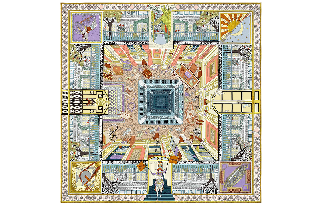 HERMES Silk Scarf Women's Multicolor