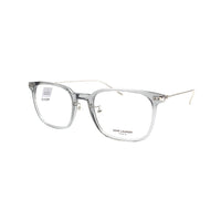 SAINT LAURENT Plate Frame Irregular Shape Eyeglass Frames Unisex Transparent Gray