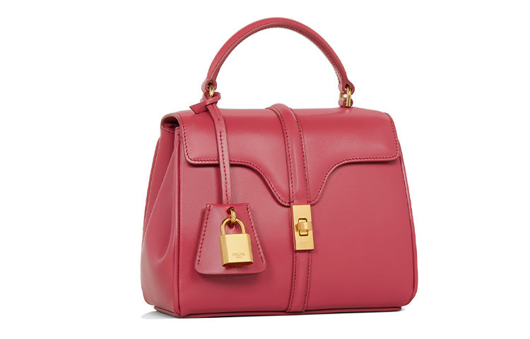 CELINE 16 Cow Leather Shoulder Bag Crossbody Bag Handbag Mini Women's Candy Color/Pink