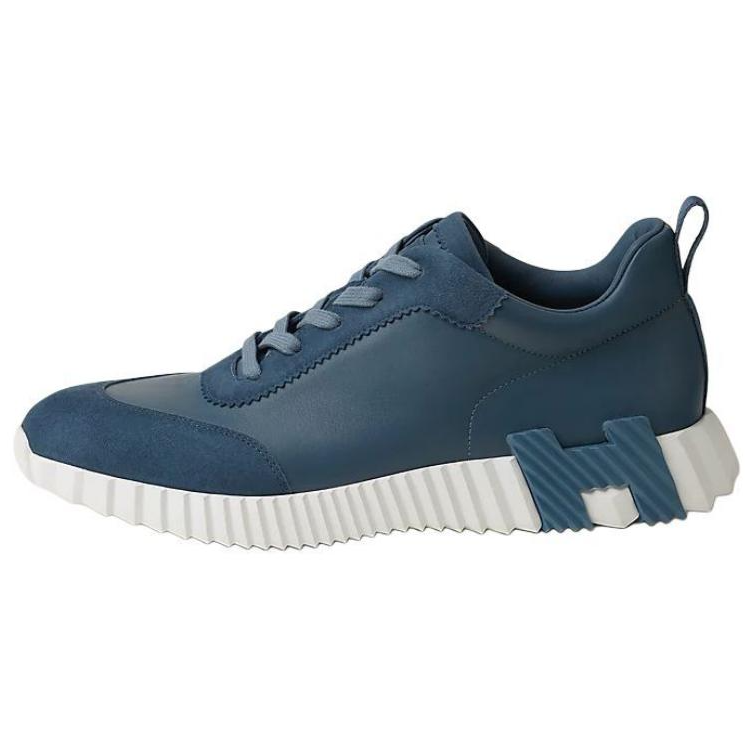 HERMES Bouncing Low-Top Casual Shoes Men's Blue