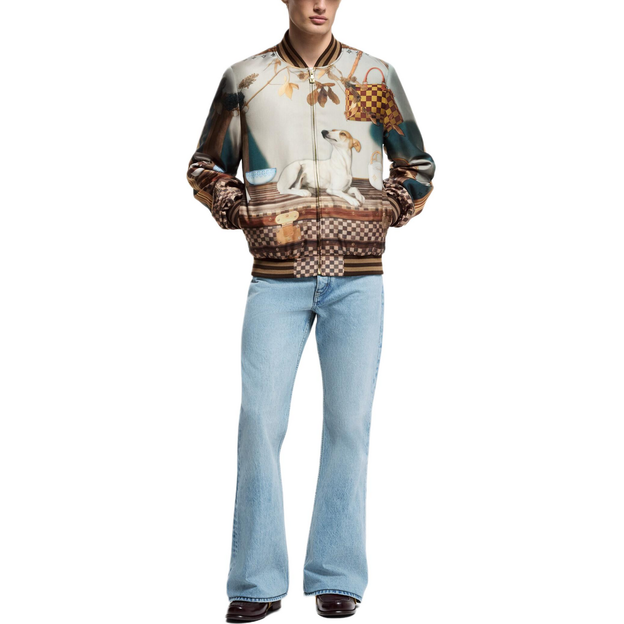 LOUIS VUITTON Silk Scarf Souvenir Jacket