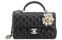 CHANEL Classic Flap CF Lambskin Clutches Crossbody Bag Shoulder Bag Women's Black