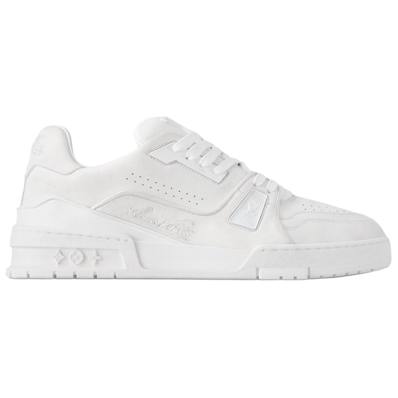 LOUIS VUITTON Trainer 2025 Spring Men's Collection Low-Top Skateboard Shoes Unisex White Vintage Old