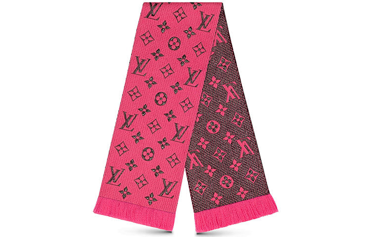 LOUIS VUITTON Knit Scarves Unisex Pop Red