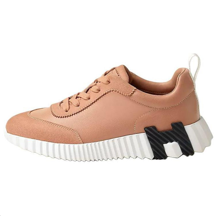 HERMES Bouncing Low Top Casual Shoes 4cm Women's Pink