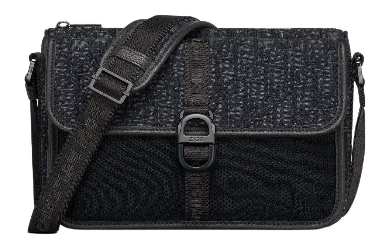 DIOR Oblique Print Shoulder Bag Crossbody Bag Regular Men's Black