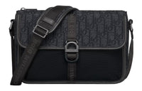 DIOR Oblique Print Shoulder Bag Crossbody Bag Regular Men's Black