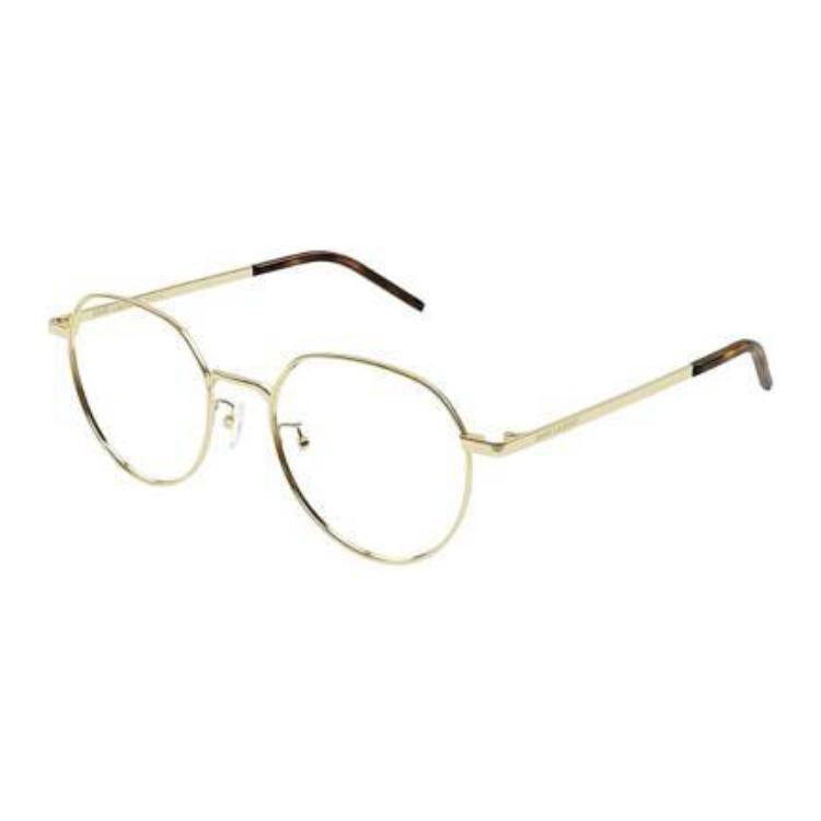 SAINT LAURENT Metal Oval Eyeglass Frames Men's Gold