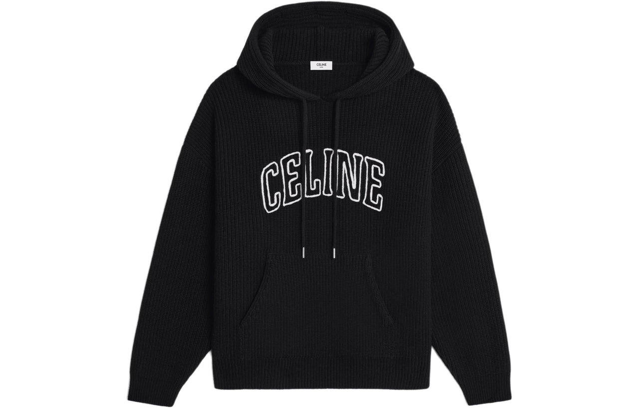 CELINE Hooded Sweater In Ribbed Wool