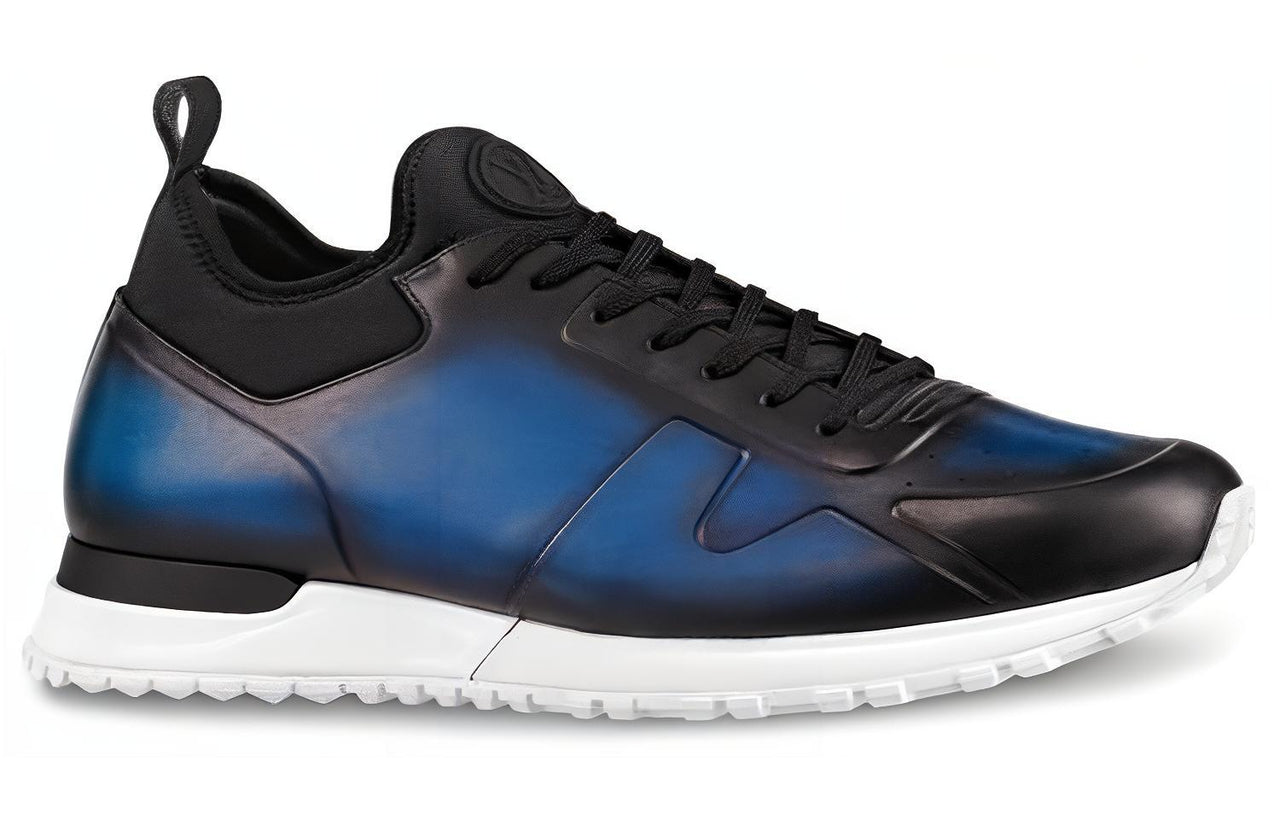 LOUIS VUITTON Run Away Cushioning Abrasion Resistant Breathable Low Top Casual Shoes Men's Blue Black