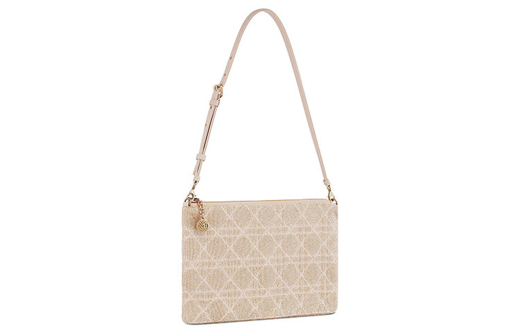 DIOR Cotton Handbag Shoulder Bag Women's Ivory