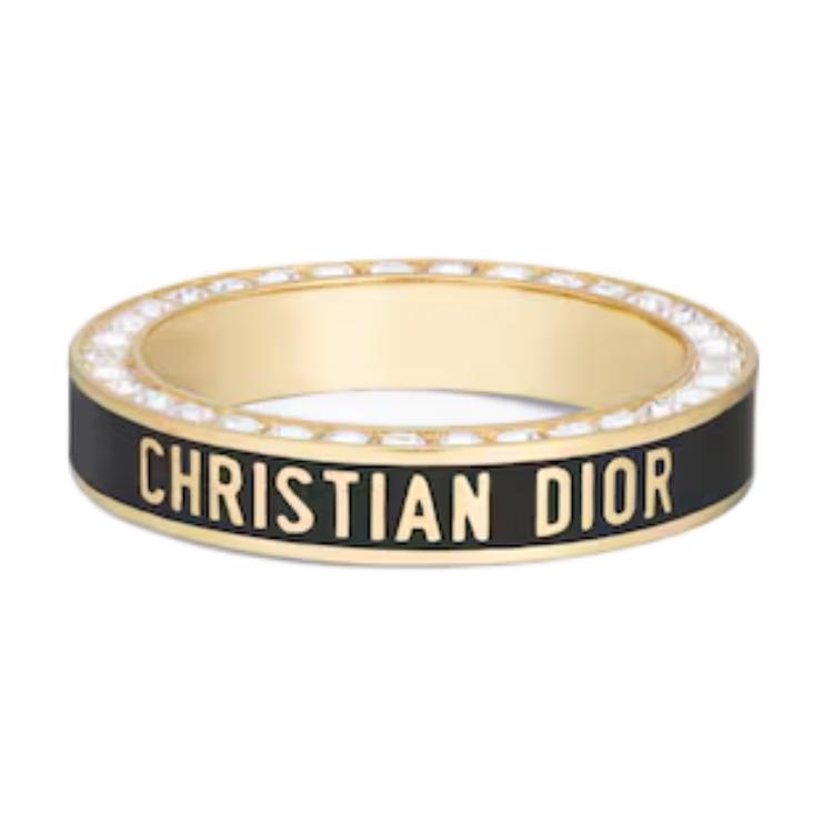 DIOR Crystal Rings Unisex Black