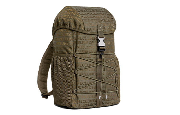 CELINE Jacquard Fabric Backpack Medium Size Men's Khaki