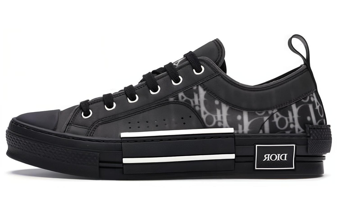 DIOR B23 Oblique Non-slip Lightweight Low-Top Canvas Shoes Men's Black White
