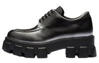 PRADA Moonlith Brushed Leather Lace-up Shoes