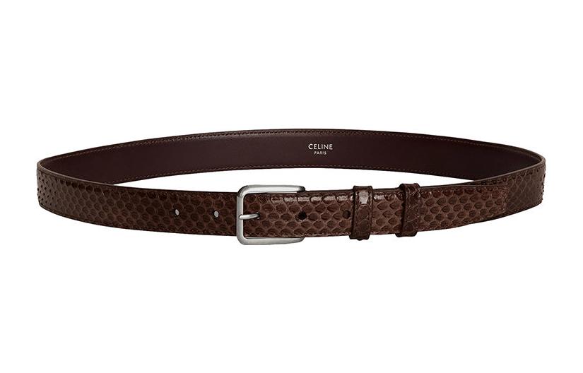 CELINE Leather Belts Men Brown