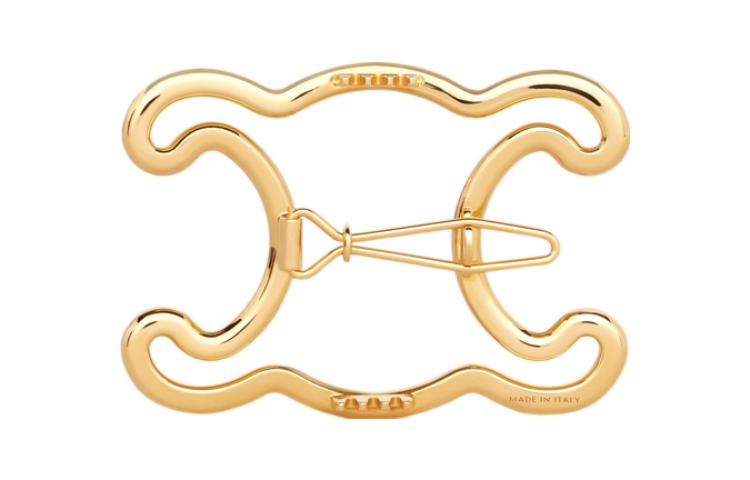CELINE Brass Hair Clip Women's Gold