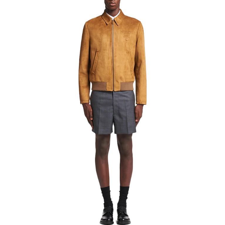 PRADA Leather Jackets Men Brown