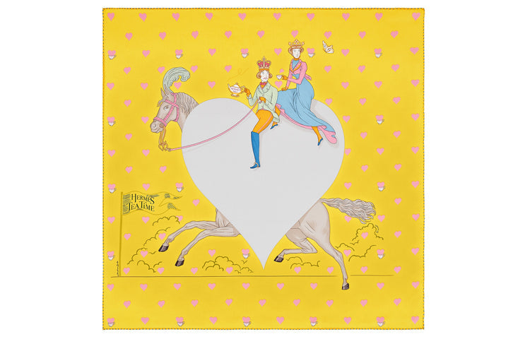 HERMES Silk Scarves Women's Yellow Style