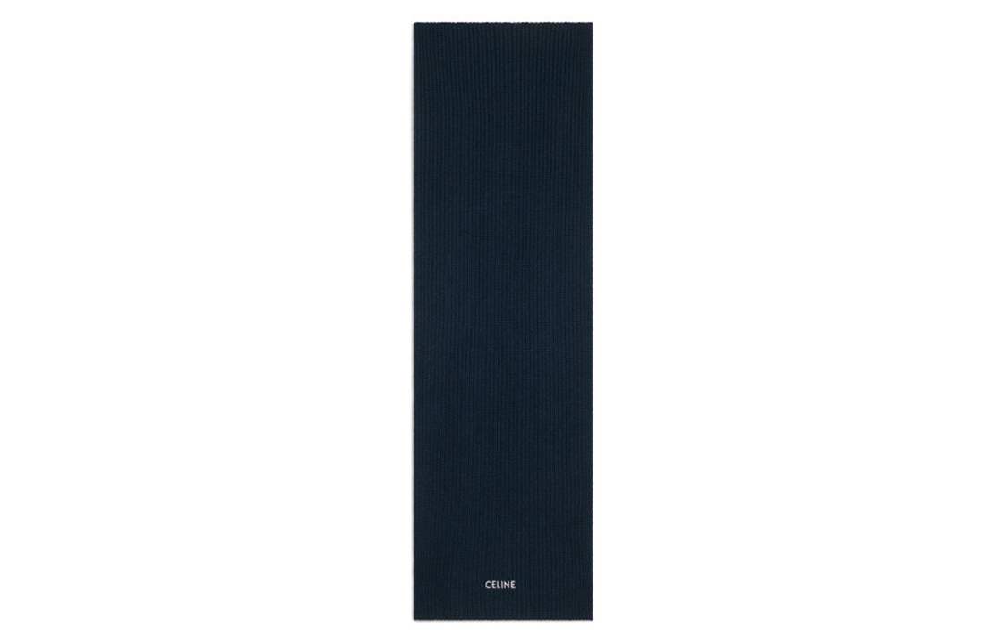 CELINE Knit Scarves Men's Marine Blue