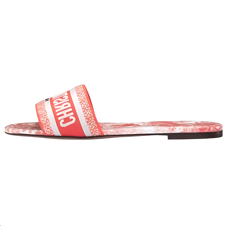 DIOR DIORIVIERA Slide Slippers Women's Orange Red