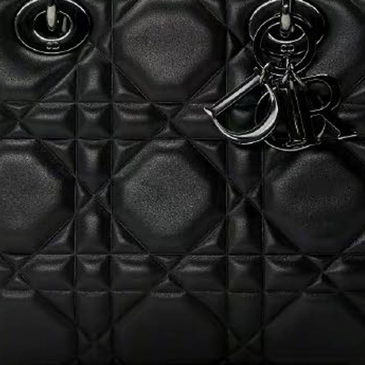 DIOR Calfskin Daisie Bag Shoulder Bag Crossbody Bag Handbag Small Size Women's Black