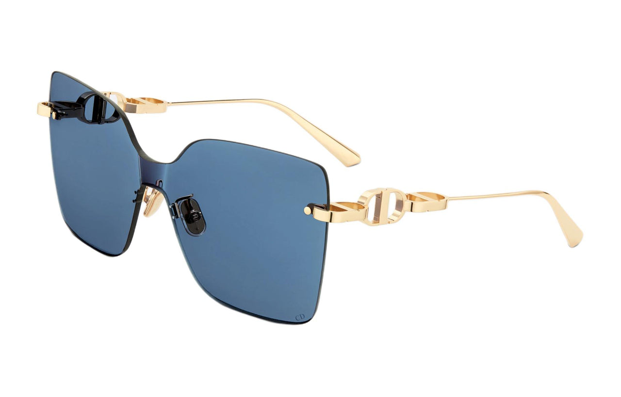 DIOR Metal Irregular Shape Sunglasses Women's Gold