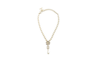CHANEL Metal Necklaces Women's White