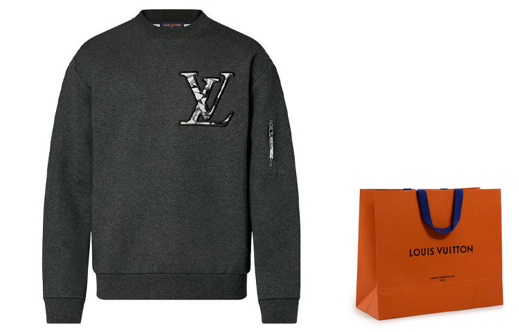 LOUIS VUITTON 2010s LV appliqué Sweatshirt