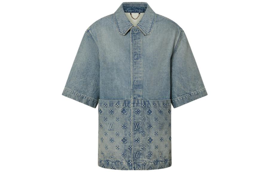 LOUIS VUITTON Short-Sleeved Denim Workwear Shirt