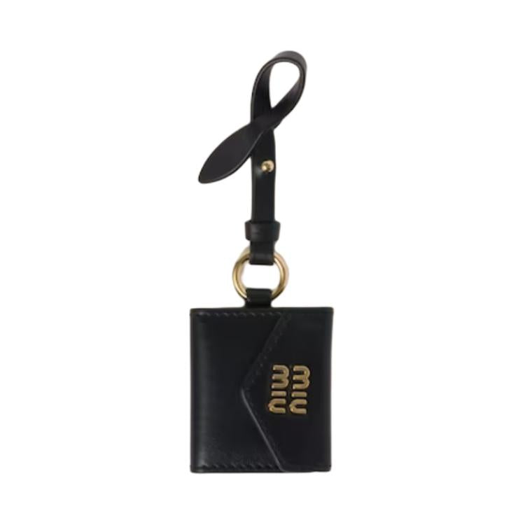 MIU MIU Leather Card Holder Women's Black