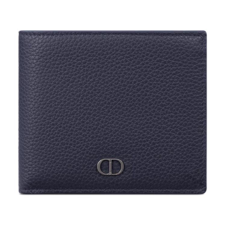 DIOR Calfskin Wallet Men's Marine Blue