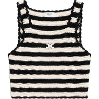 CELINE Triomphe Striped Cropped Top