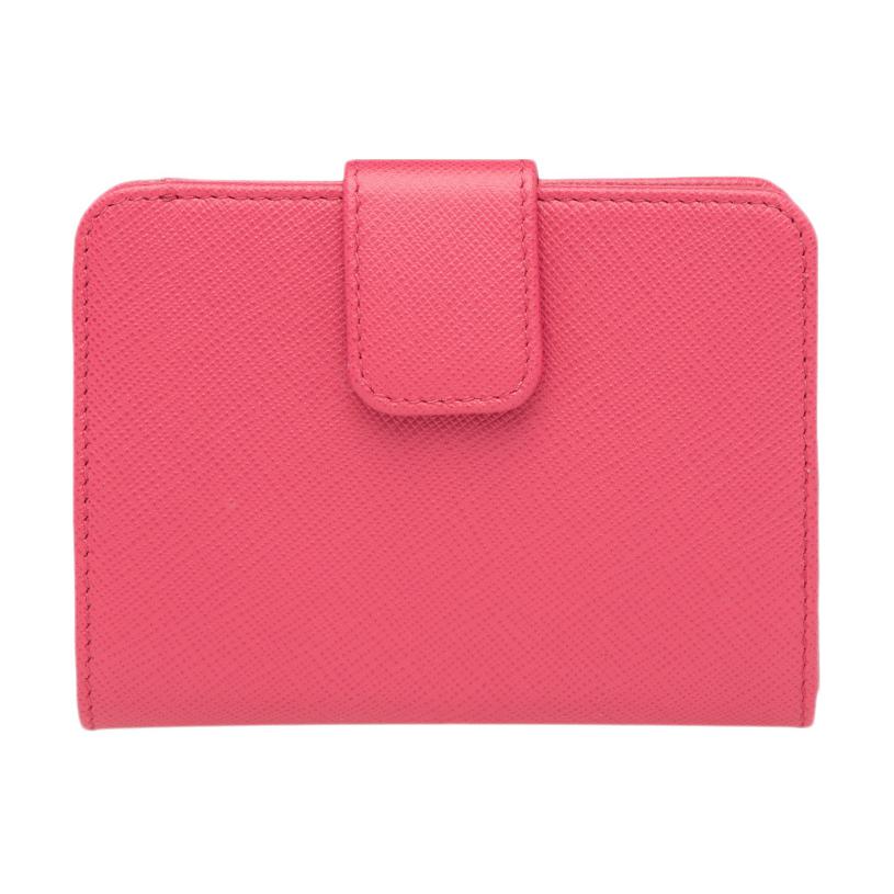 PRADA Calfskin Wallet Small Size Unisex Pink