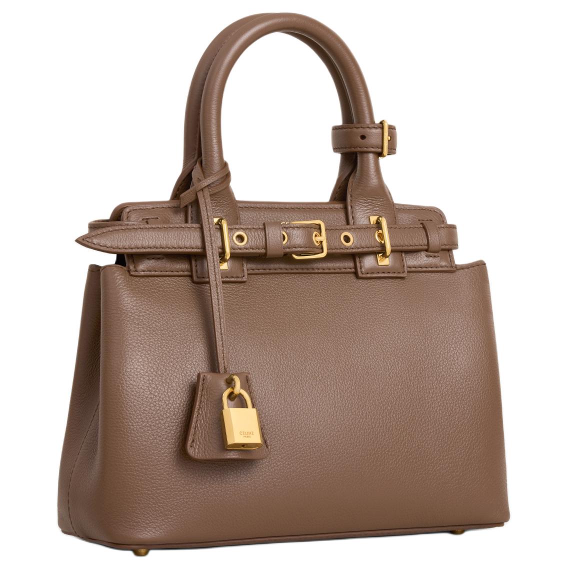 CELINE Soft Cow Leather Tote Bag, Shopping Bag, Shoulder Bag, Crossbody Bag, Handbag Women's Shiny Brown