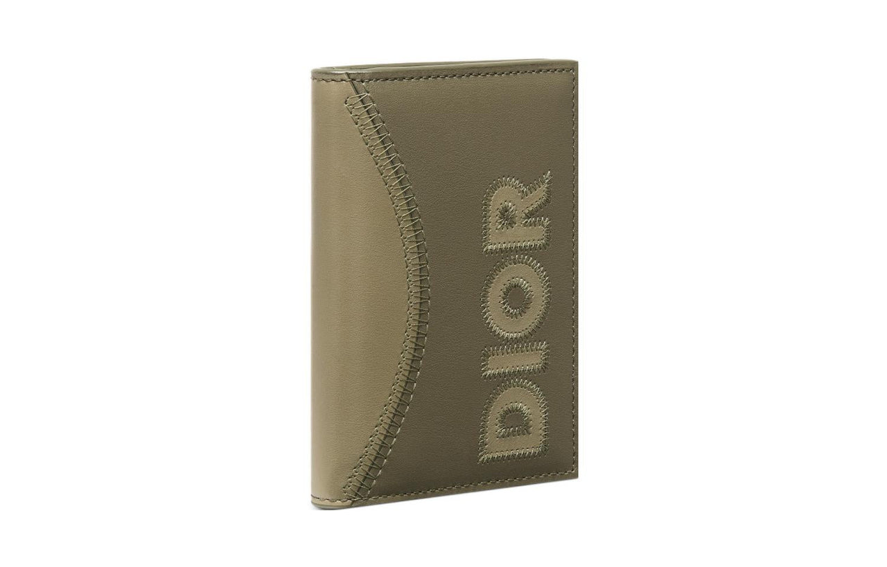 DIOR Calfskin Card Holder Men's Khaki