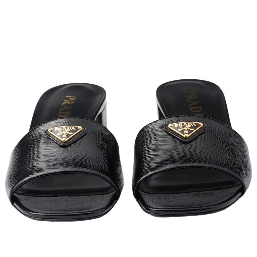 (WMNS) PRADA SS26 Saffiano Patent Leather Sandals 'Black' 1XX730-3A9S-F0002