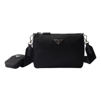 PRADA FW25 Re-Nylon and Saffiano Leather Shoulder Bag 'Black' 2VH113-2DMH-F0002