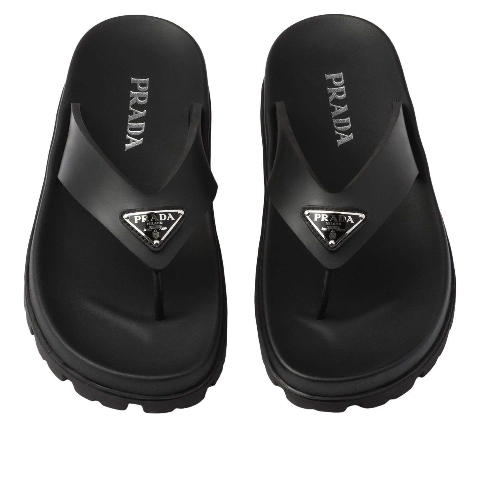 (WMNS) PRADA SS26 Rubber Thong Sandals 'Black' 1Y420N-3LKK-F0002