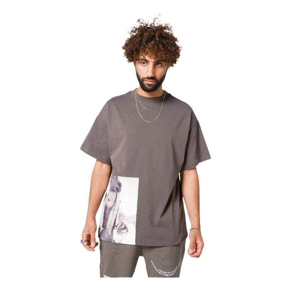 House of Cenmar T-Shirt with Artwork Print Picture 'Grey' HOC-WPP