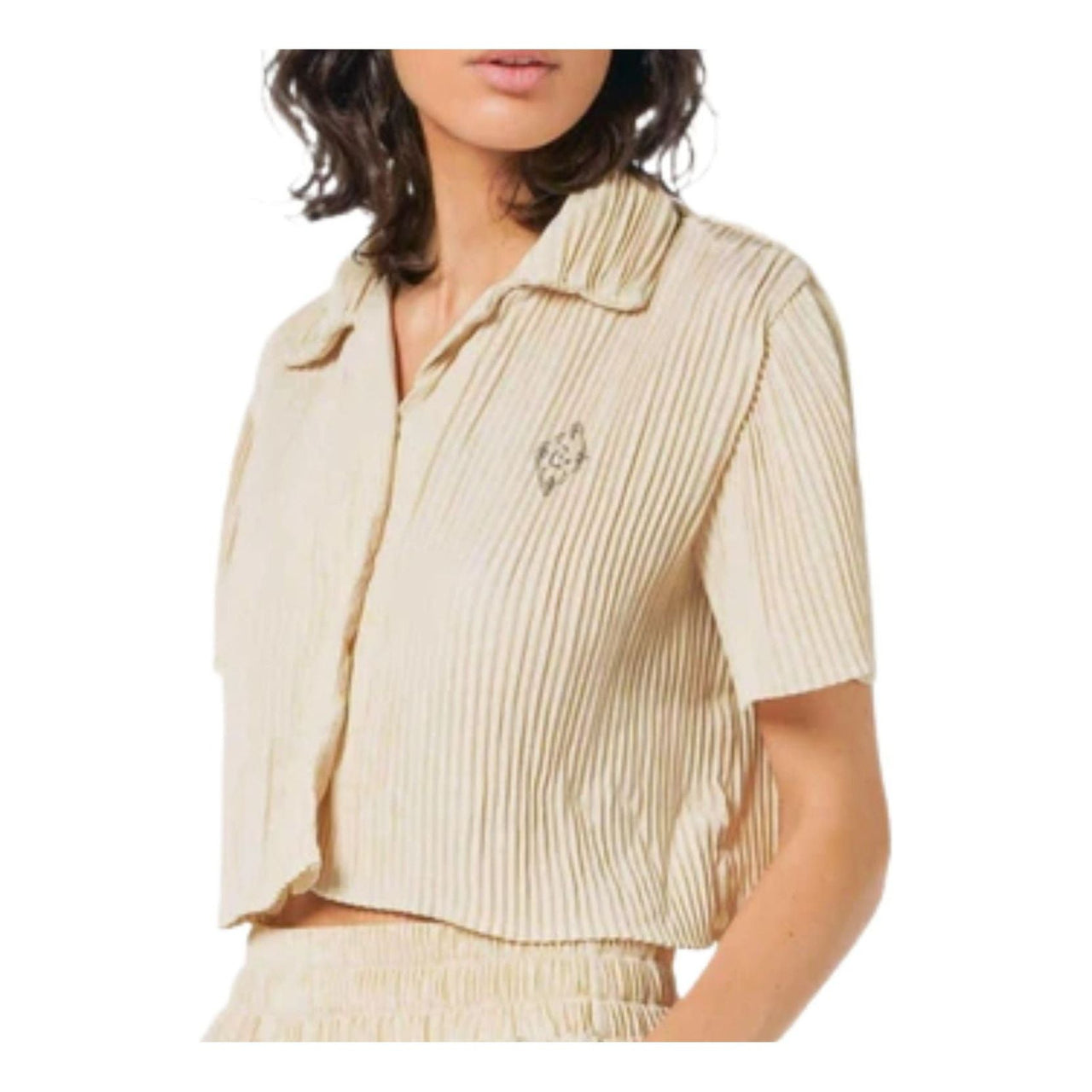 (WMNS) House of Cenmar Cropped Loose Shirt 'Beige' HOC-CTI