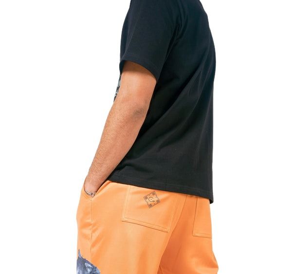 House of Cenmar Pants with Wolf Artwork Print 'Orange' HOC-TWP1