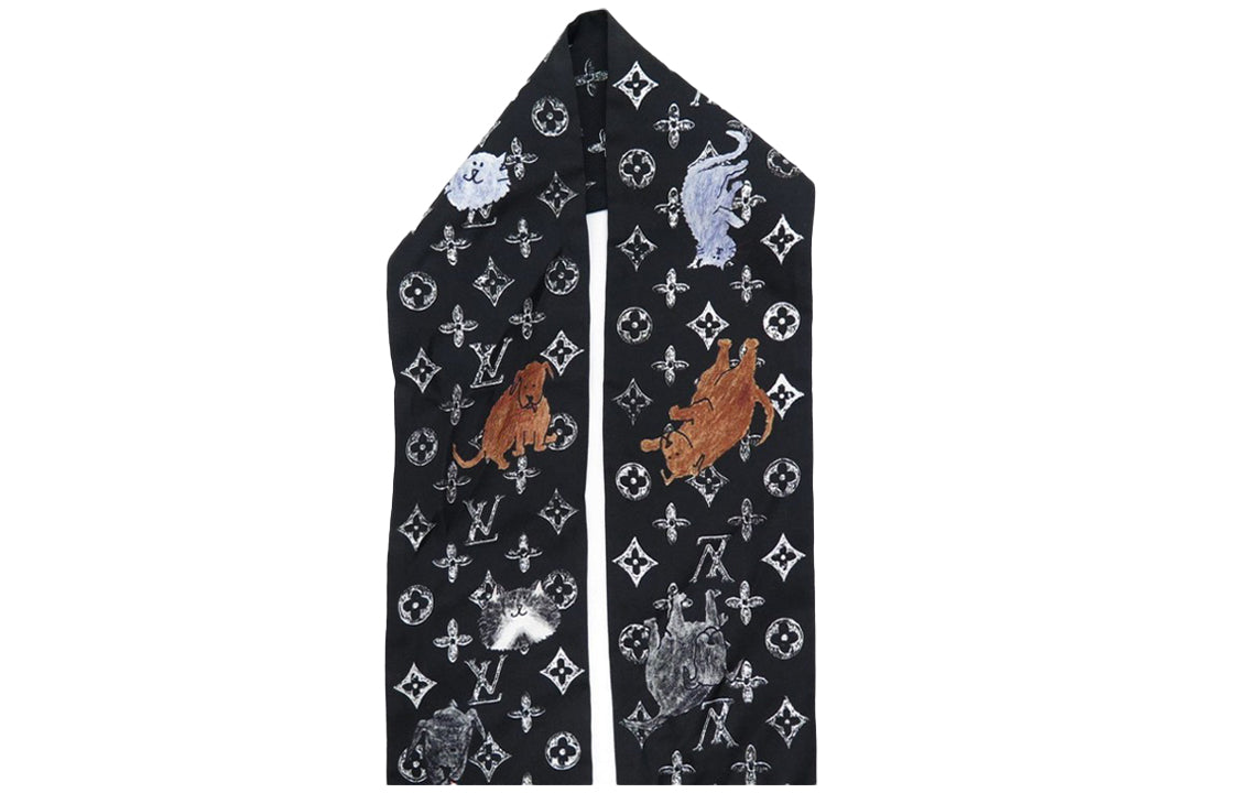 LOUIS VUITTON Scarves Unisex Black