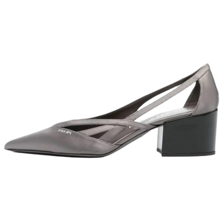 PRADA Chunky Heel High Heels 5.5cm Women's Gray